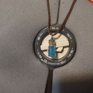 💸 ALBE Fairy Dust Blue Glitter Pendant Necklace